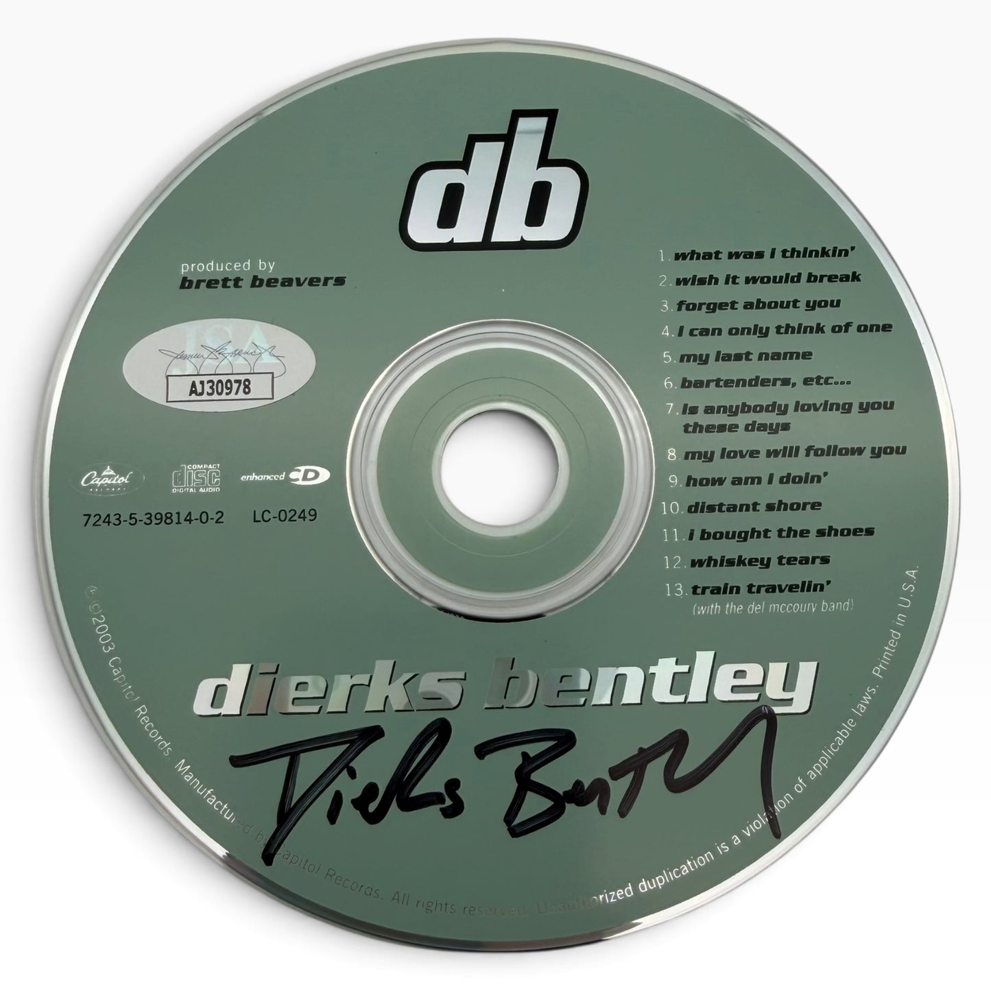 Dierks Bentley Signed Dierks Bentley Debut CD