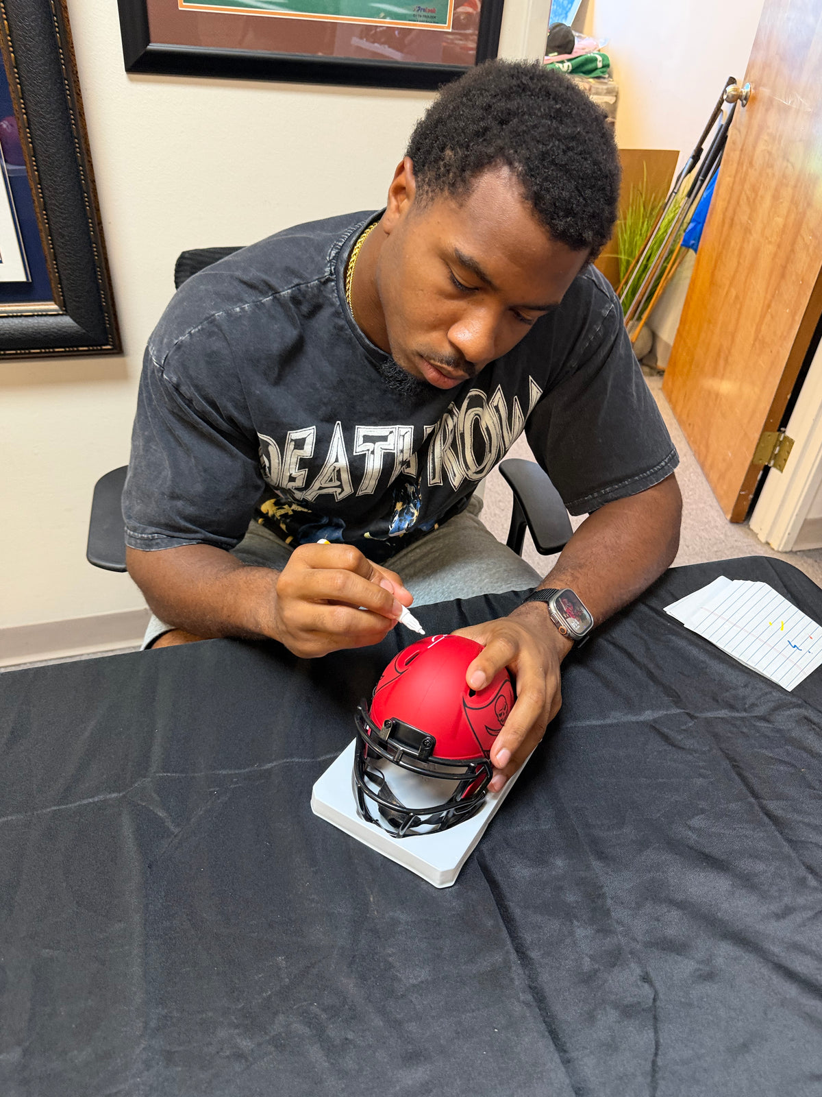 Josiah Trotter Signed Tampa Bay Buccaneers Rave Alternate Speed Mini Helmet
