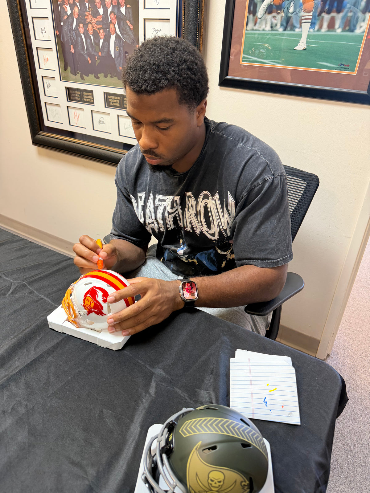 Josiah Trotter Signed Tampa Bay Buccaneers Creamsicle Speed Mini Helmet
