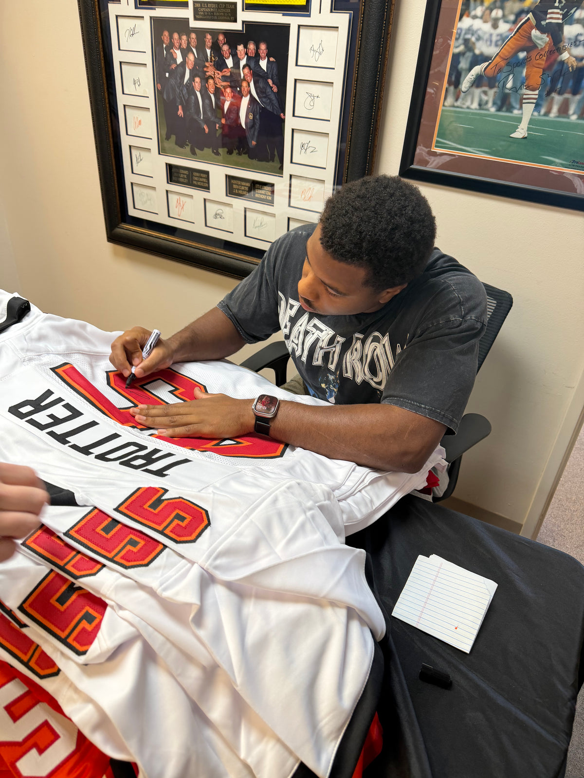 Josiah Trotter Signed White #45 Stitched Jersey - Tampa Bay Buccaneers LB