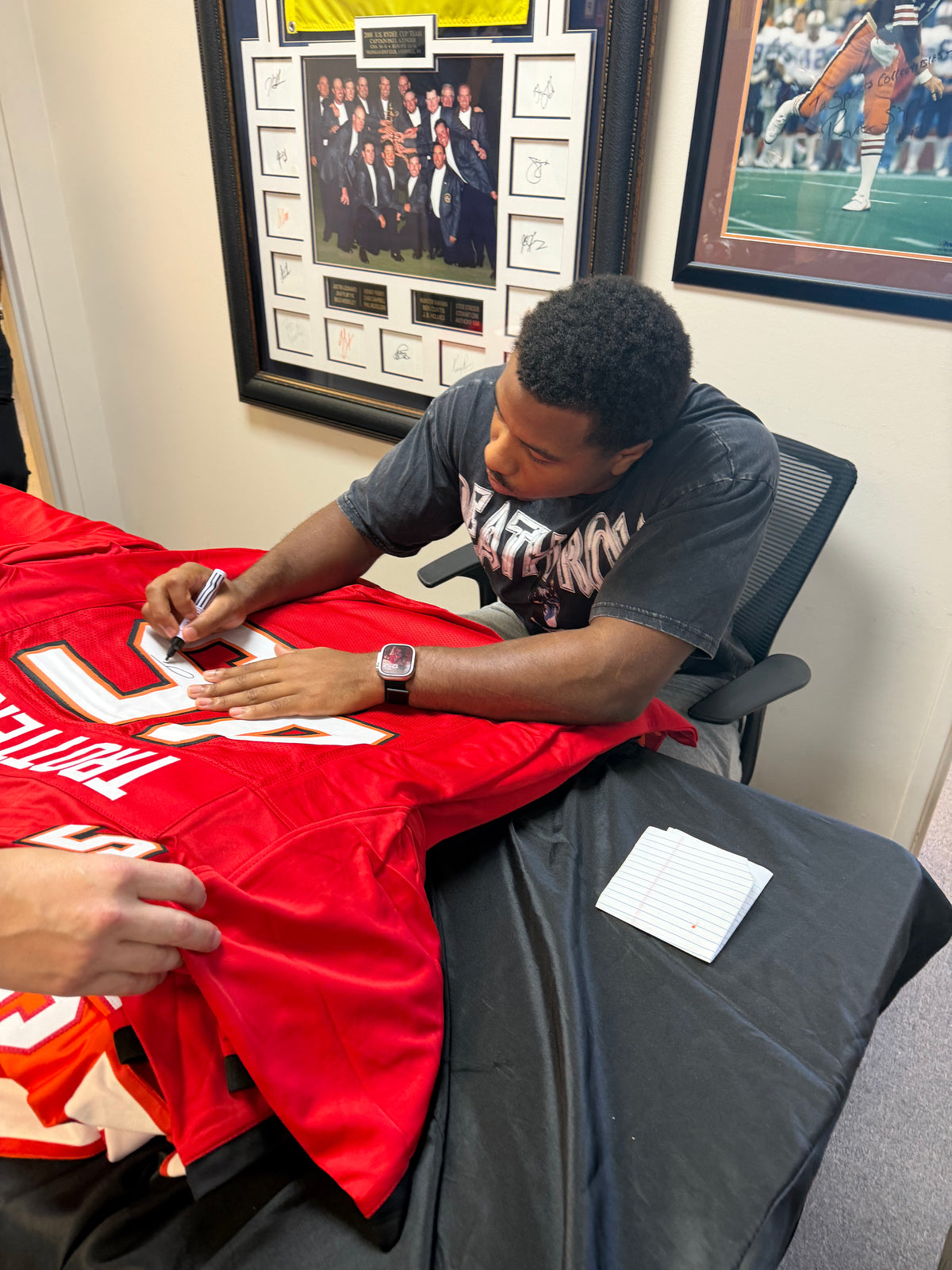 Josiah Trotter Signed Red #45 Stitched Jersey - Tampa Bay Buccaneers LB