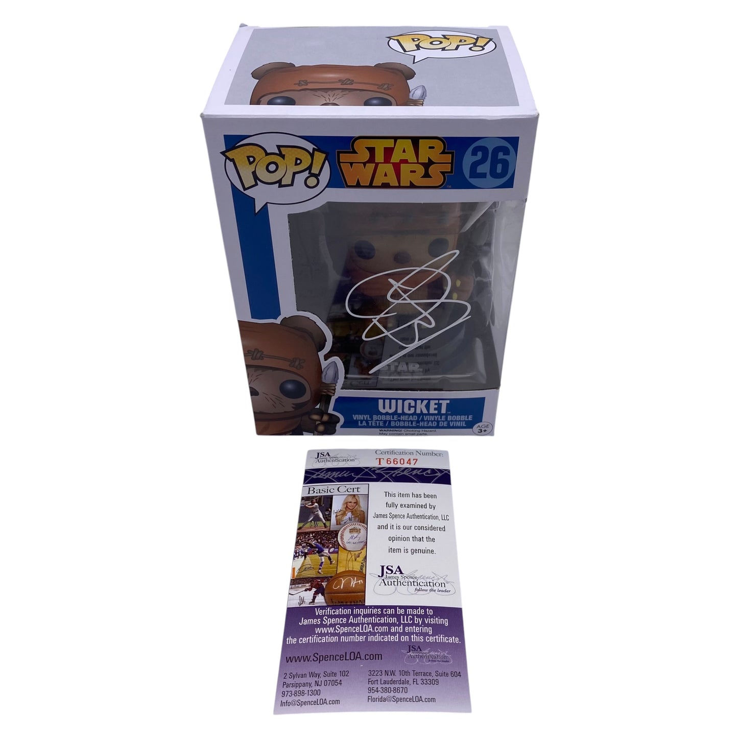 Funko Pop! Wicket Star Wars #26 Signed by Warwick Davis