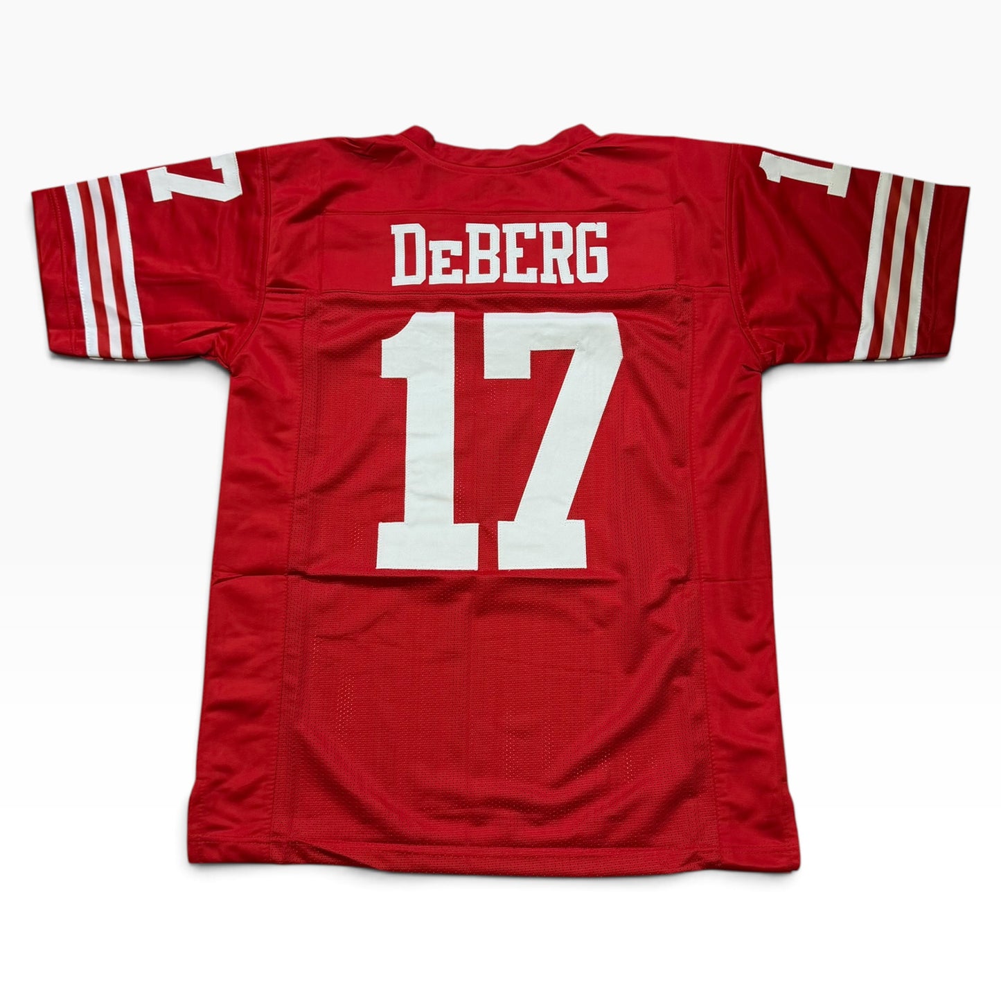 Steve DeBerg Red #17 Signed Stitched Jersey - San Francisco 49ers QB