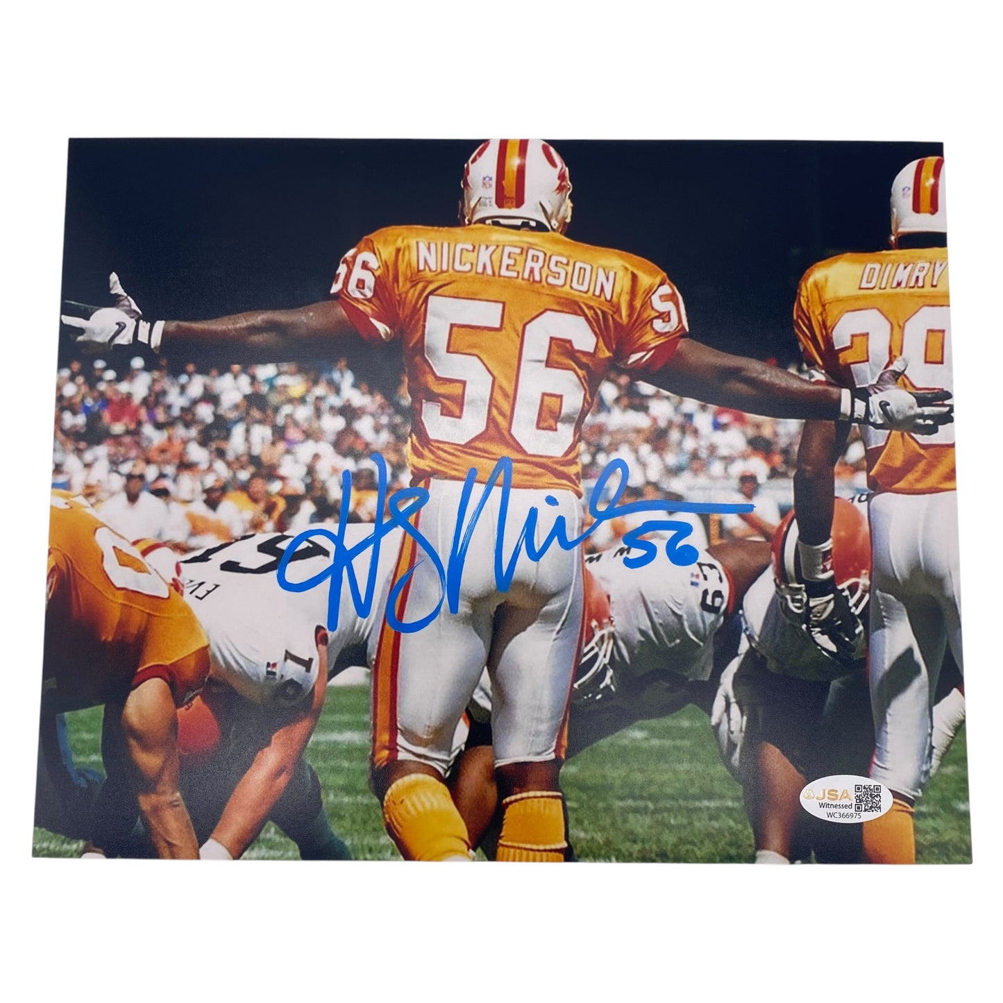 Hardy Nickerson Signed 8x10 Photo - Tampa Bay Buccaneers LB
