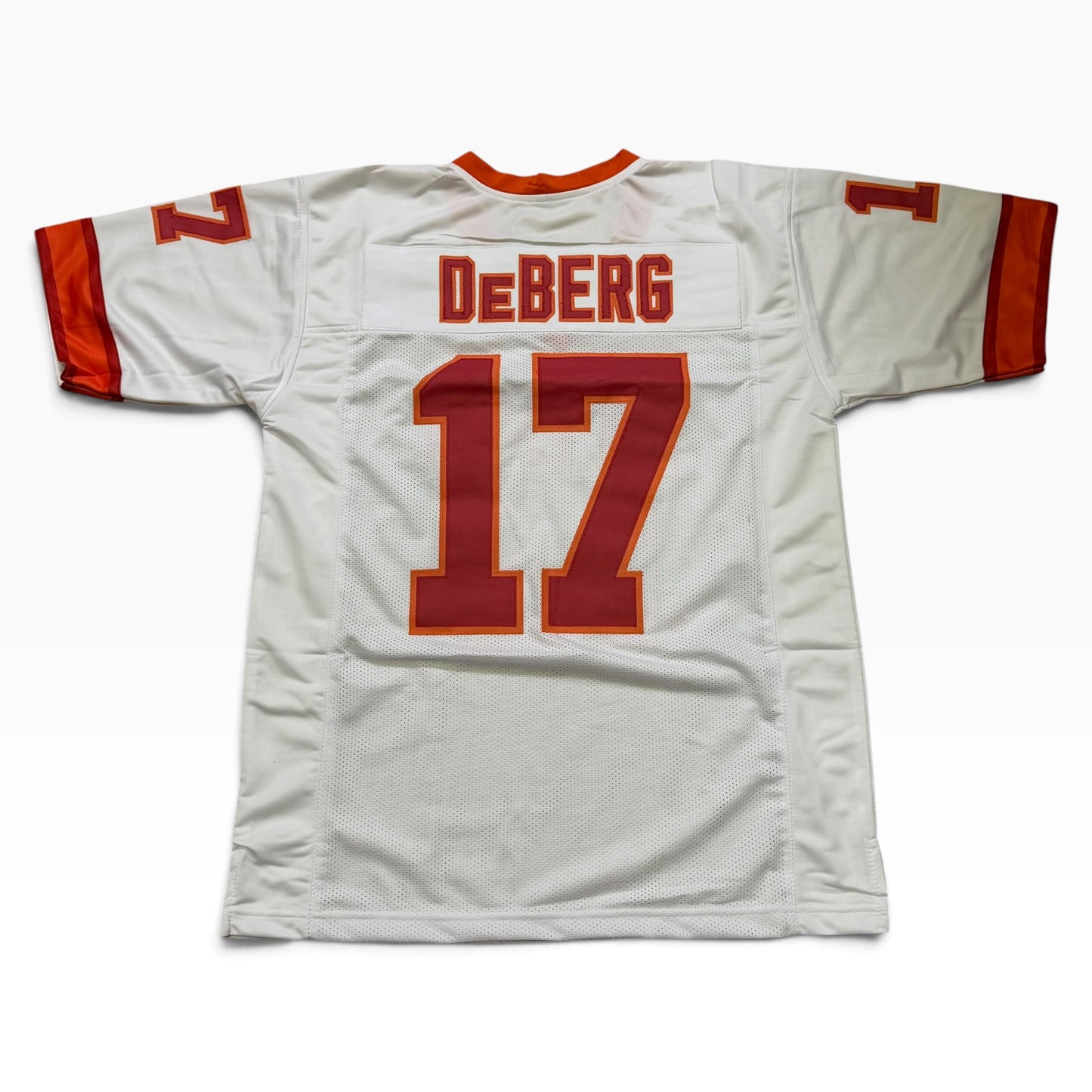 Steve DeBerg White #17 Signed Stitched Jersey - Tampa Bay Buccaneers QB