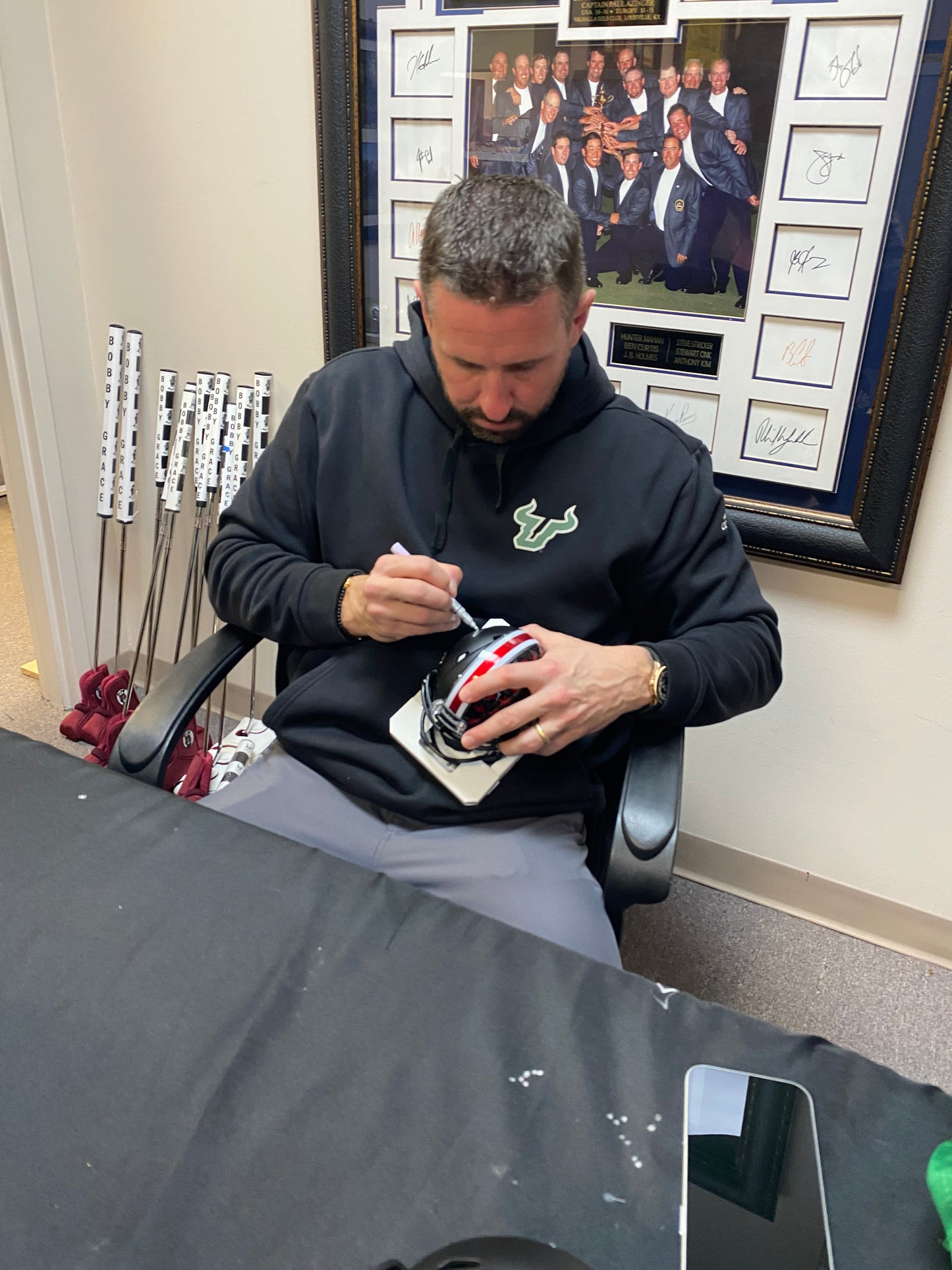 Brian Hartline Signed Ohio State Buckeyes Black Alternate Speed Mini Helmet
