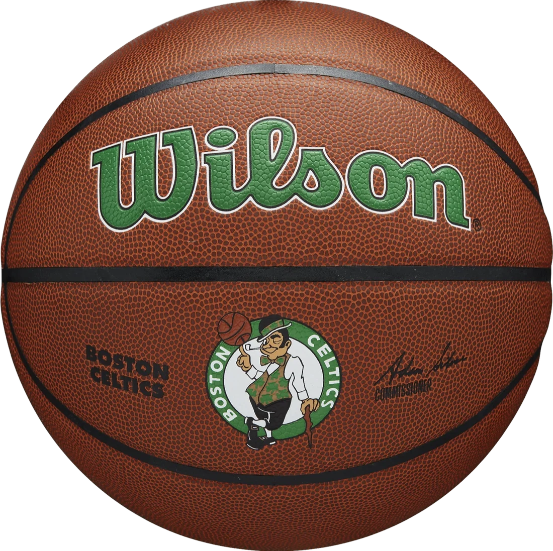 Bob McAdoo Signed Boston Celtics Brown Logo Basketball