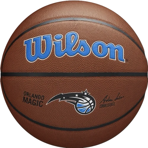 Shawn Kemp Signed Orlando Magic Brown Logo Basketball