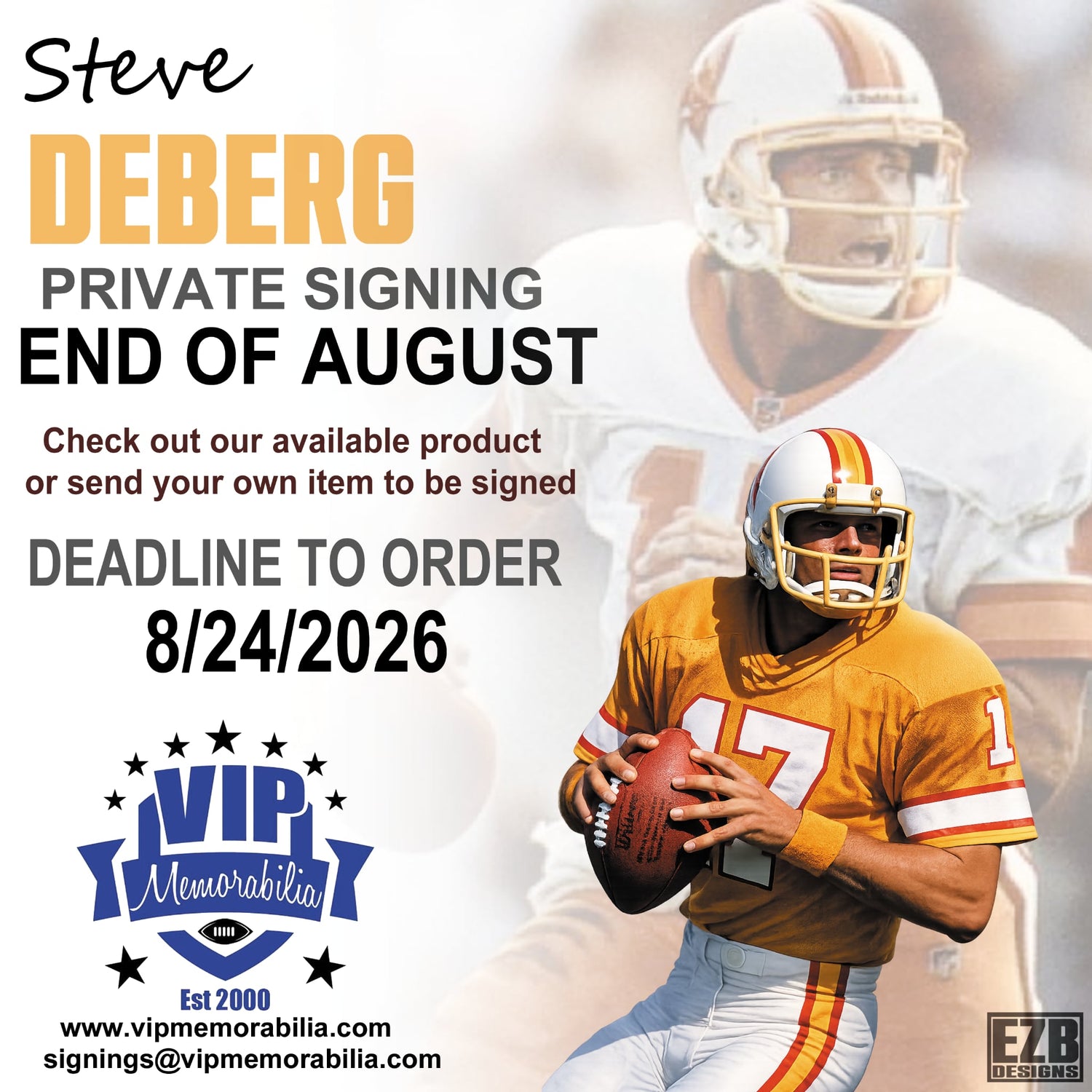 Steve DeBerg Autograph Signing - Late August 2026