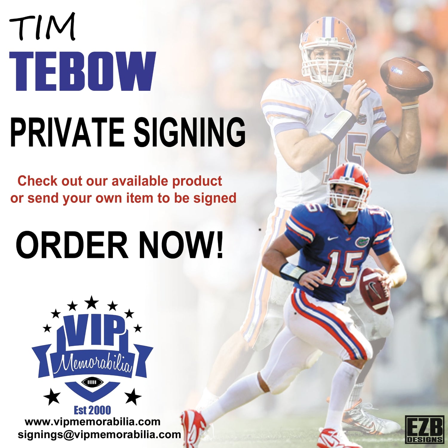 Tim Tebow Private Autograph Signing - Late July, 2026