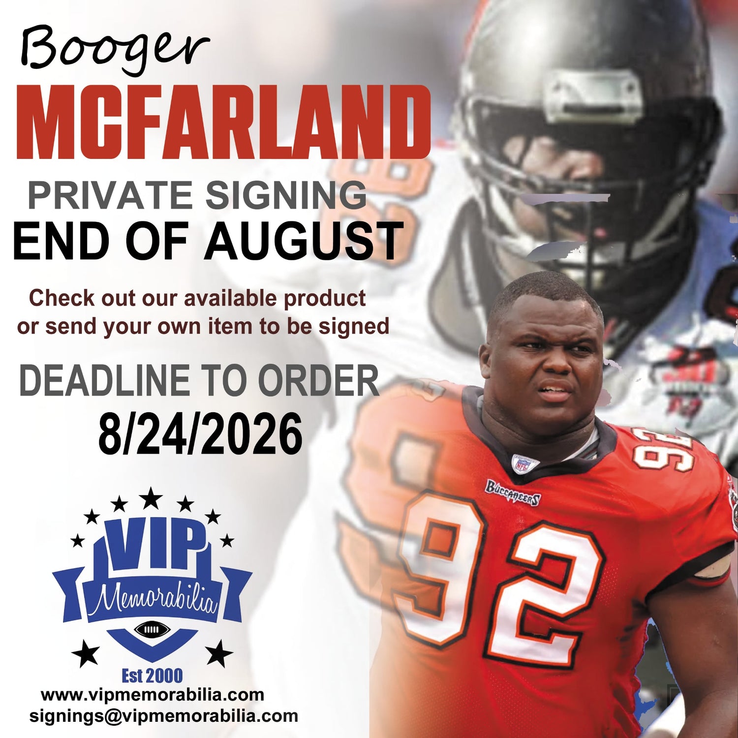 Anthony "Booger" McFarland Autograph Signing - Late August  2026