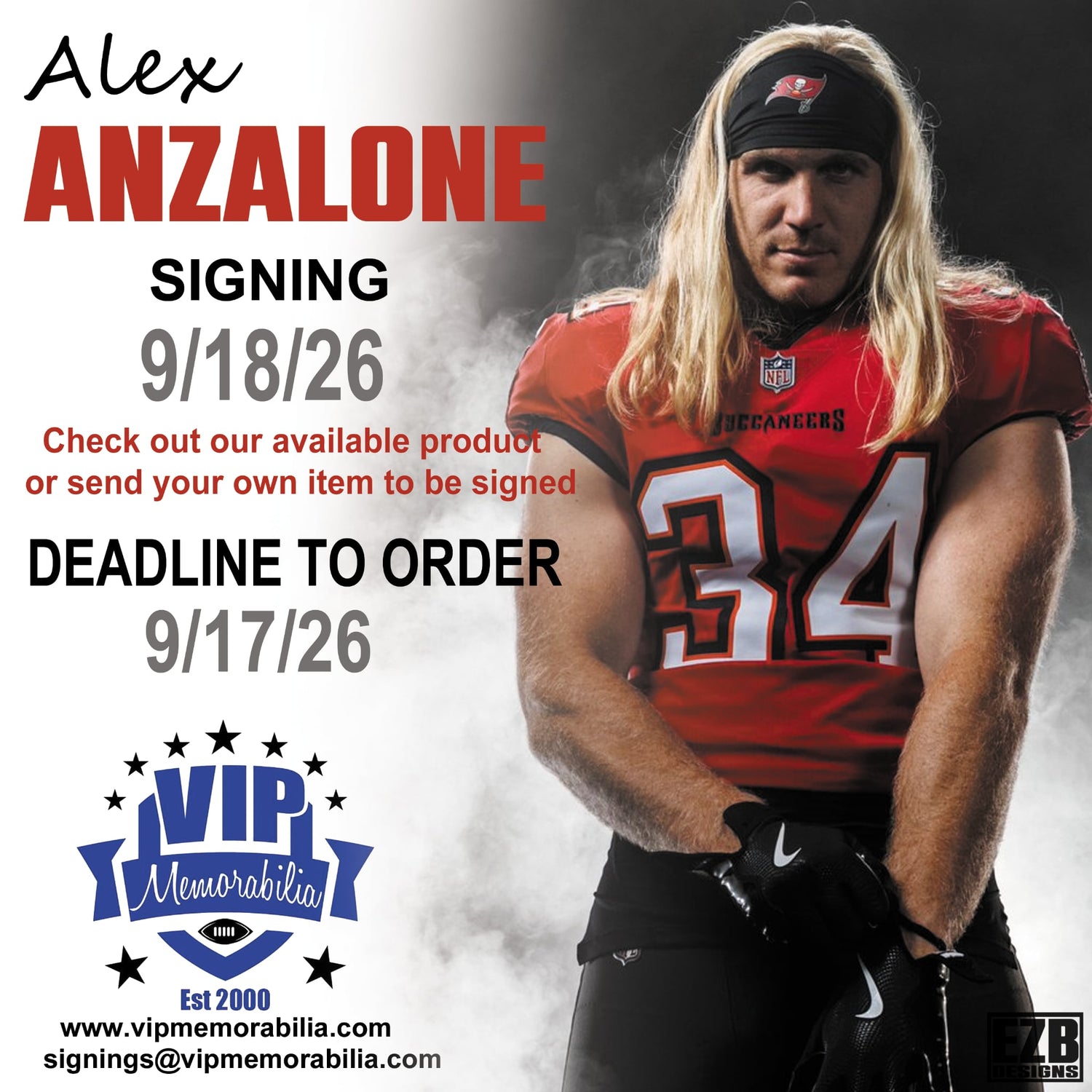 Alex Anzalone Autograph Signing - September 19, 2026