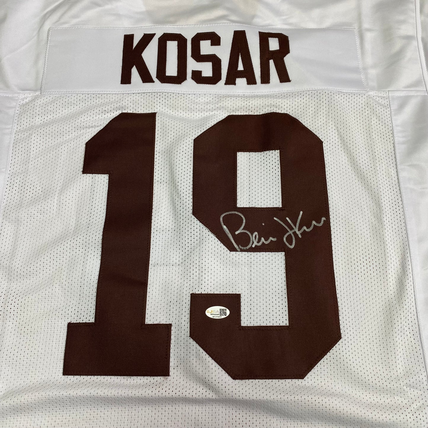 Bernie Kosar signed White #19 Stitched Jersey - Cleveland Browns QB