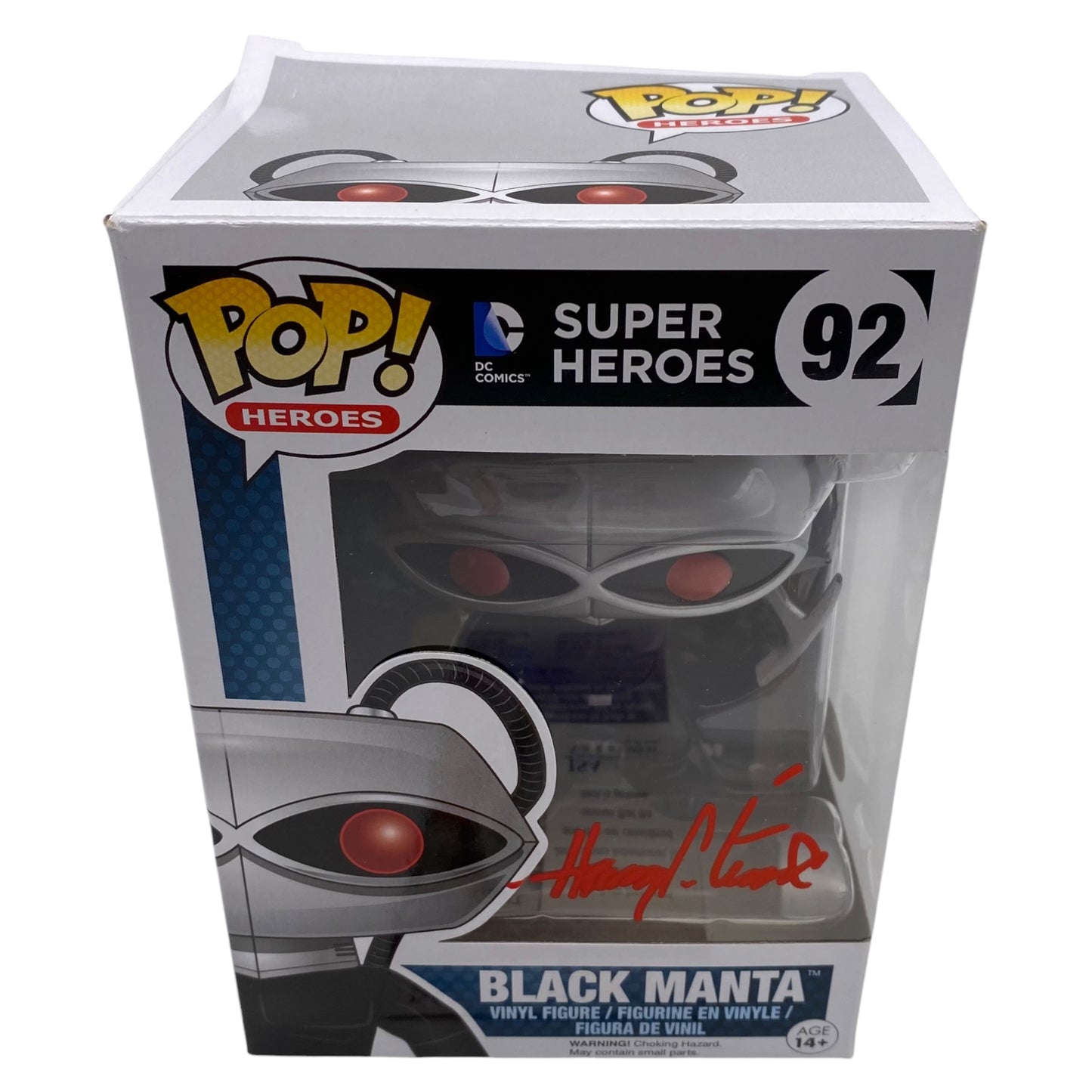 Funko Pop! Black Manta Super Heros #92 Signed by Harry Lennix