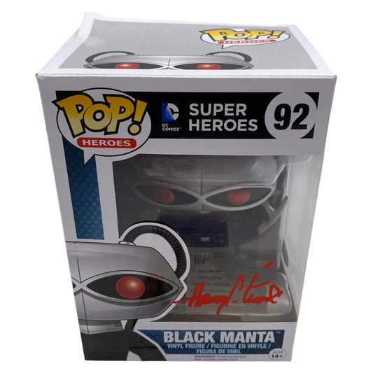 Funko Pop! Black Manta Super Heros #92 Signed by Harry Lennix