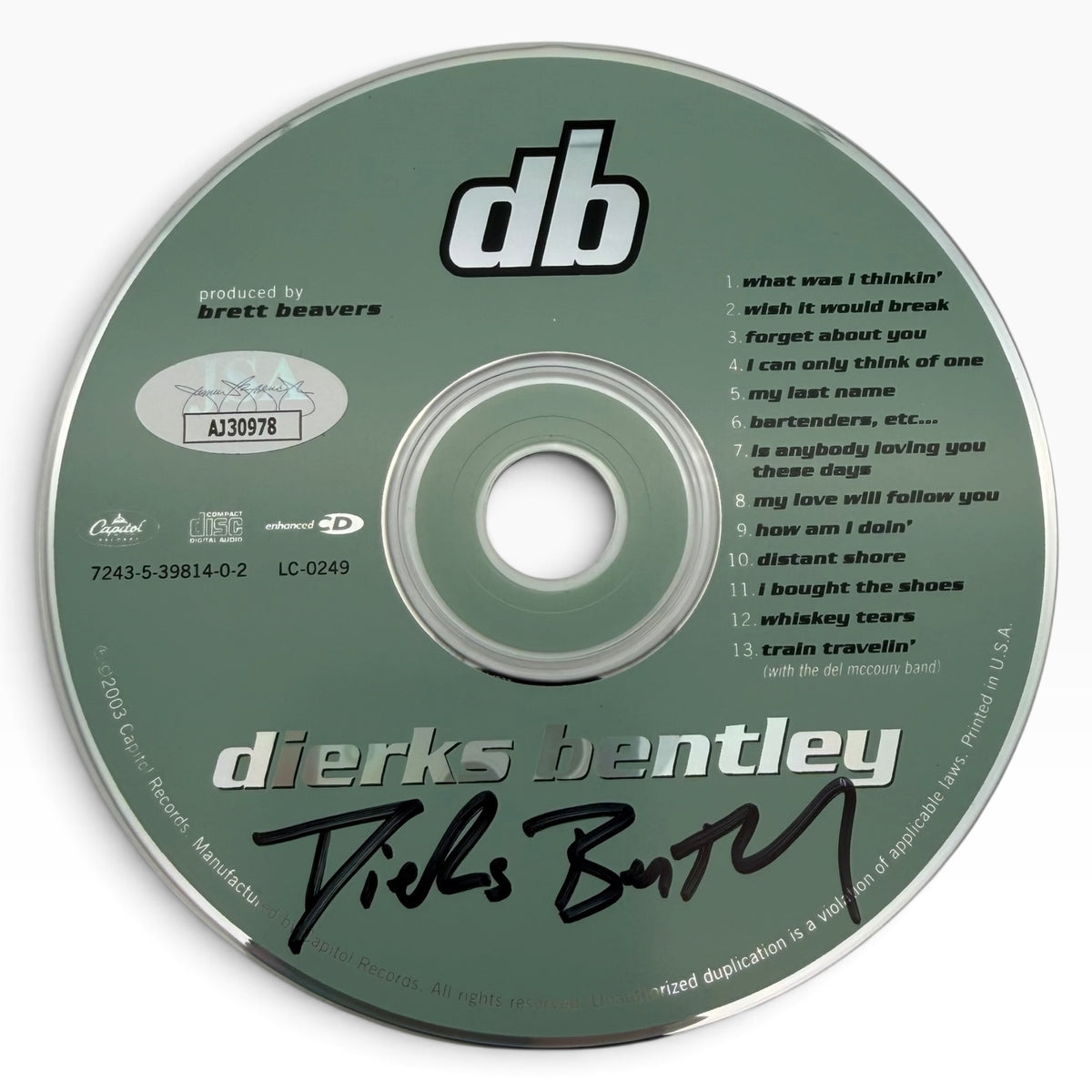 Dierks Bentley Signed Dierks Bentley Debut CD