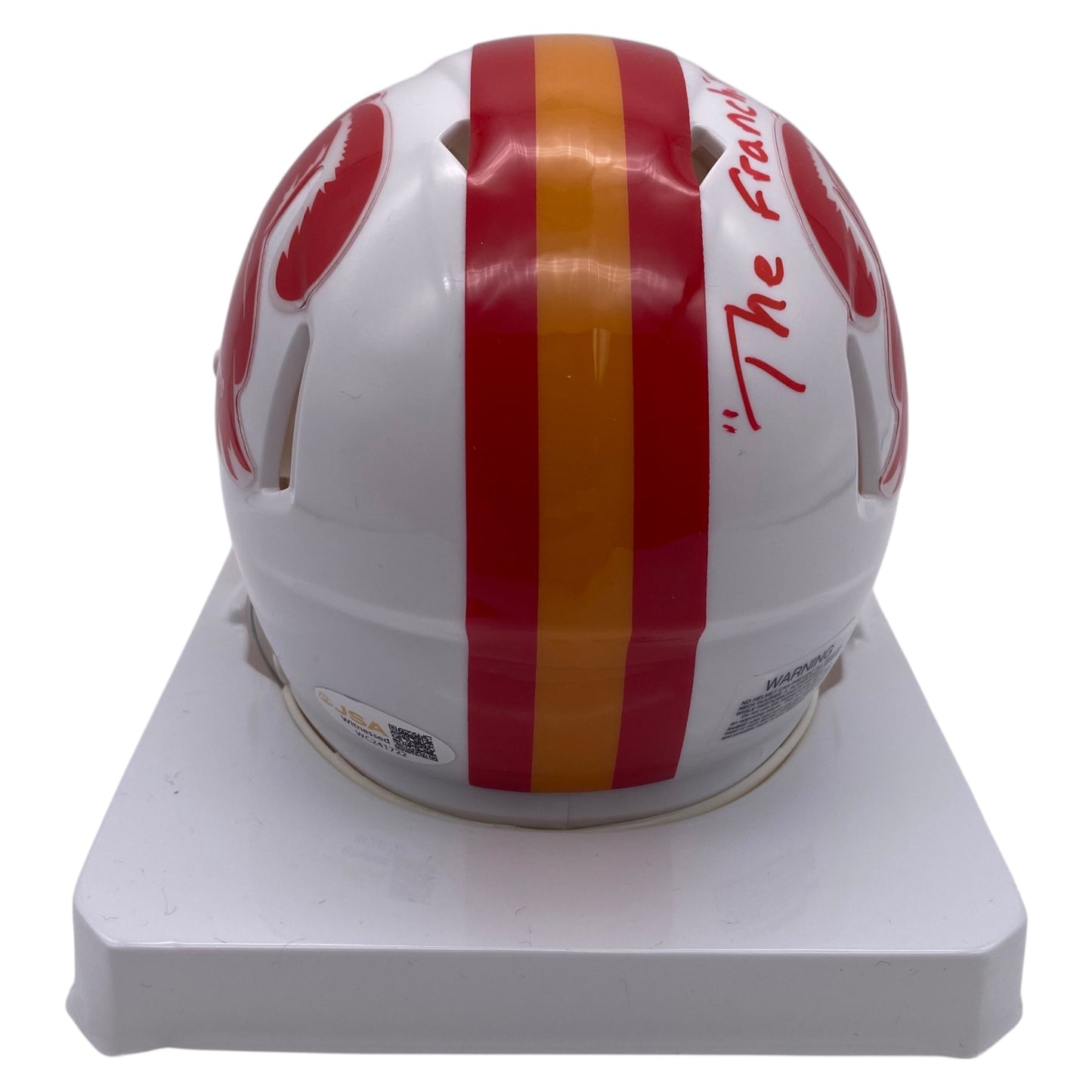 Chidi Ahanotu Signed Tampa Bay Buccaneers Throwback Mini Speed Football Helmet