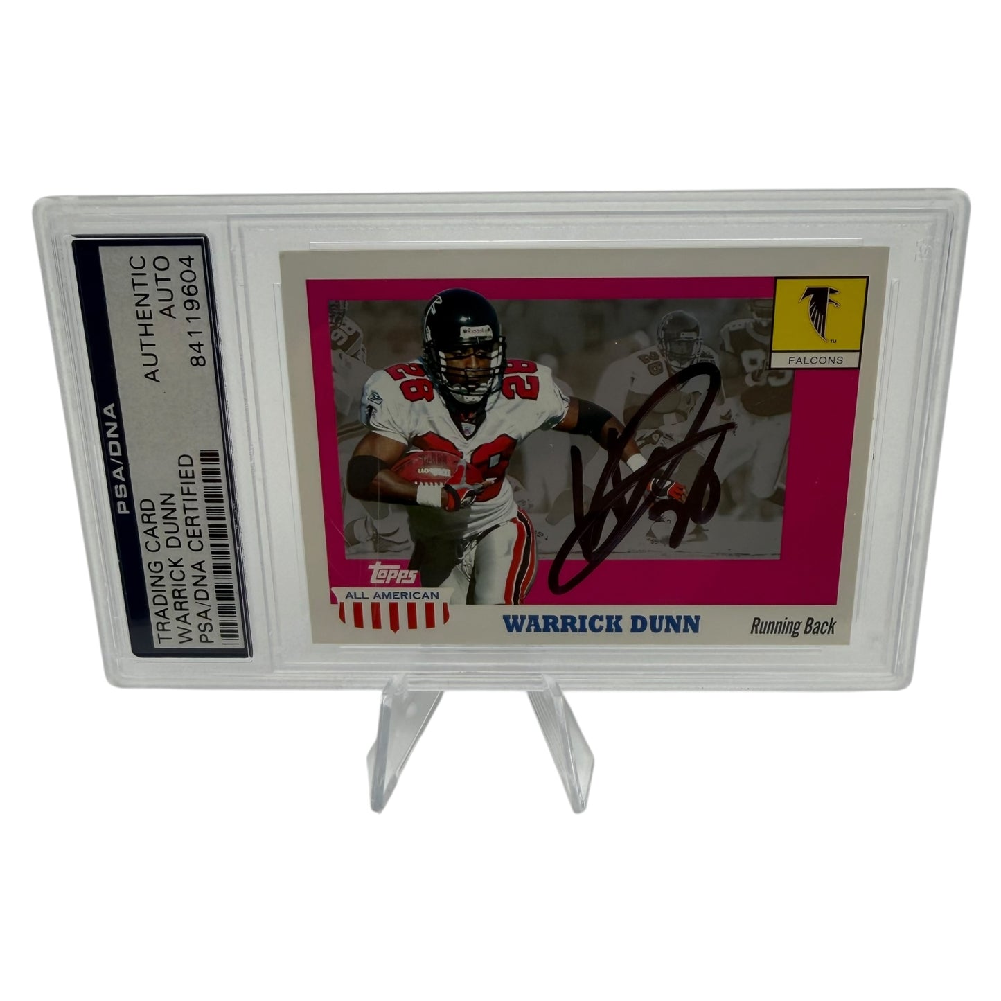 Warrick Dunn Signed Atlanta Falcons 2003 Topps All American Trading Card PSA/DNA Slabbed