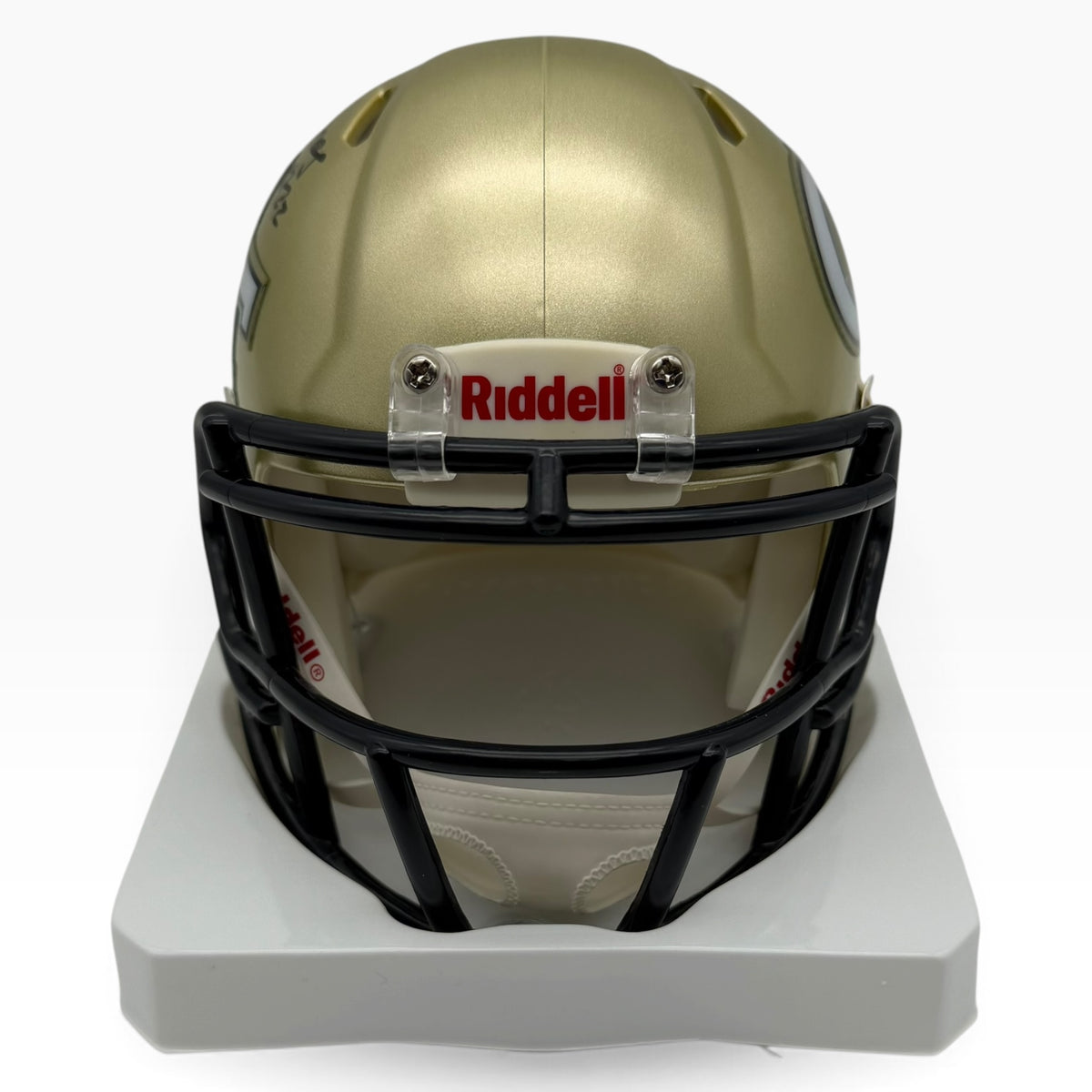 Justice Haynes Signed Georgia Tech Yellow Jackets Gold Speed Mini Helmet