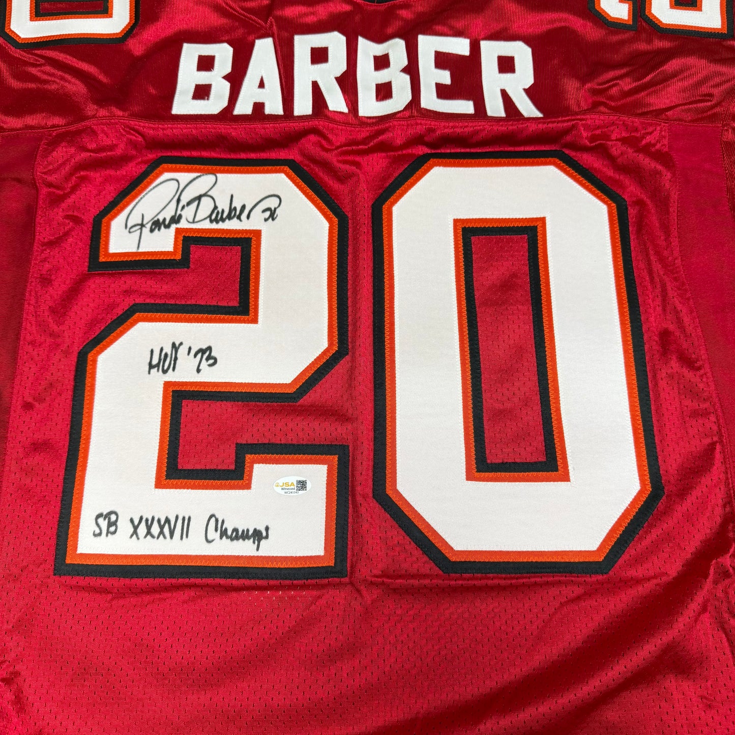 Ronde Barber Signed Red #20 Adidas Team Issued Authentic Jersey - Tampa Bay Buccaneers DB