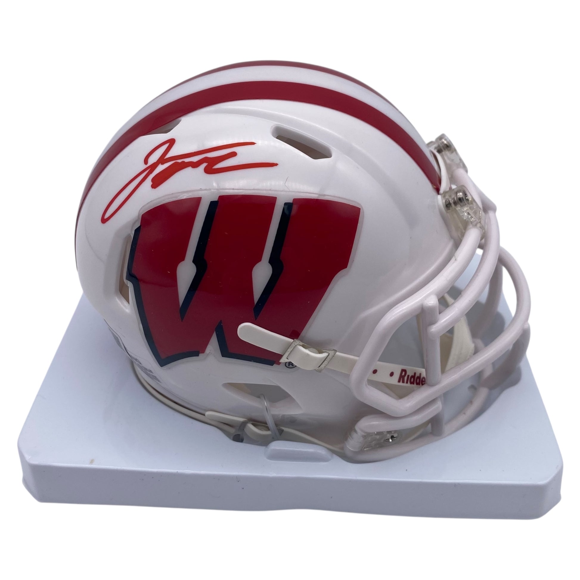 Jonathan Taylor Signed Wisconsin Badgers All White Alternate Mini Helm – VIP Memorabilia