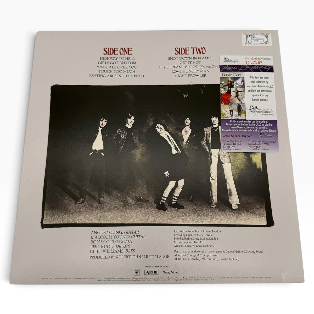 Angus Young AC/DC Highway to Hell Signed Vinyl Record Album Cover