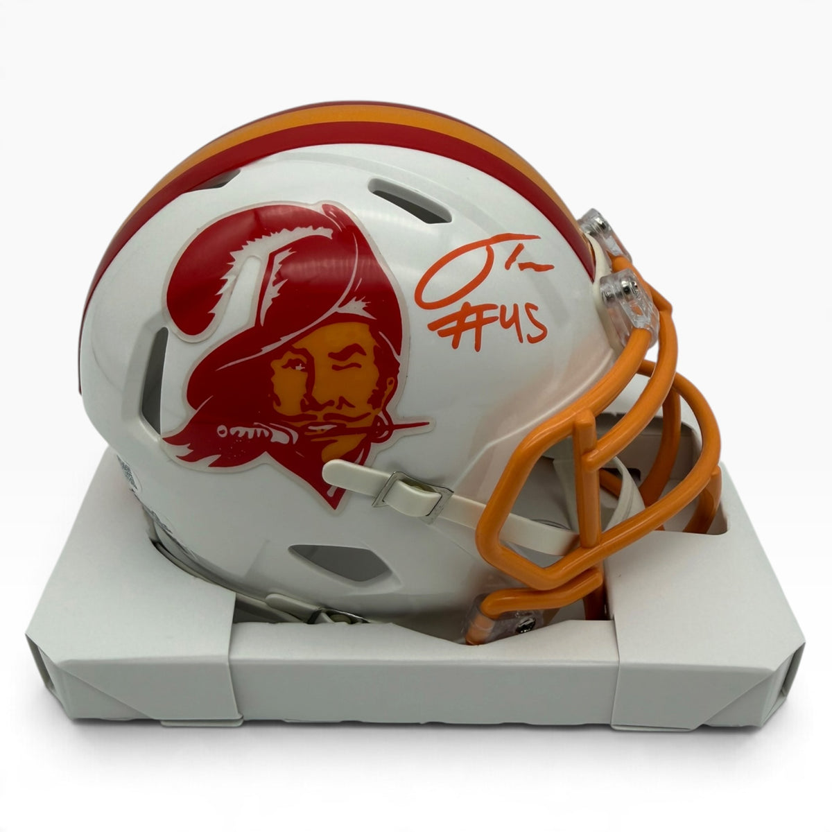 Josiah Trotter Signed Tampa Bay Buccaneers Creamsicle Speed Mini Helmet