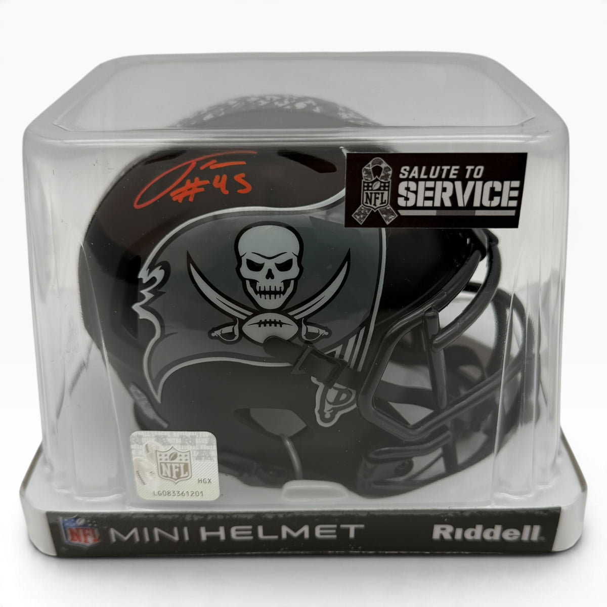 Josiah Trotter Signed Tampa Bay Buccaneers 2026 Salute to Service Night Ops Alternate Speed Mini Helmet