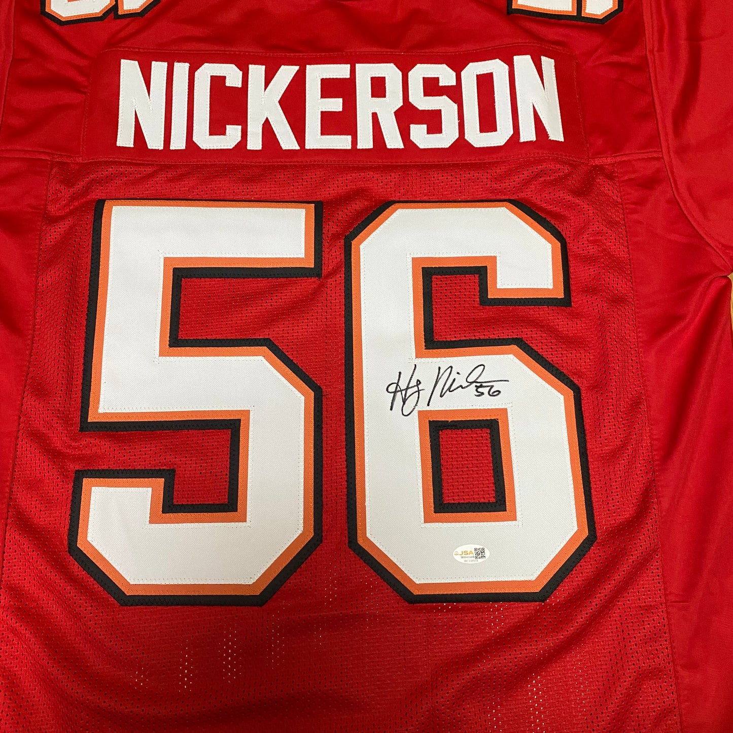 Hardy Nickerson Signed Red #56 Jersey - Tampa Bay Buccaneers LB