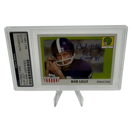 Bob Lilly Signed TCU Horned Frogs 2005 Topps All American Trading Card PSA/DNA Slabbed