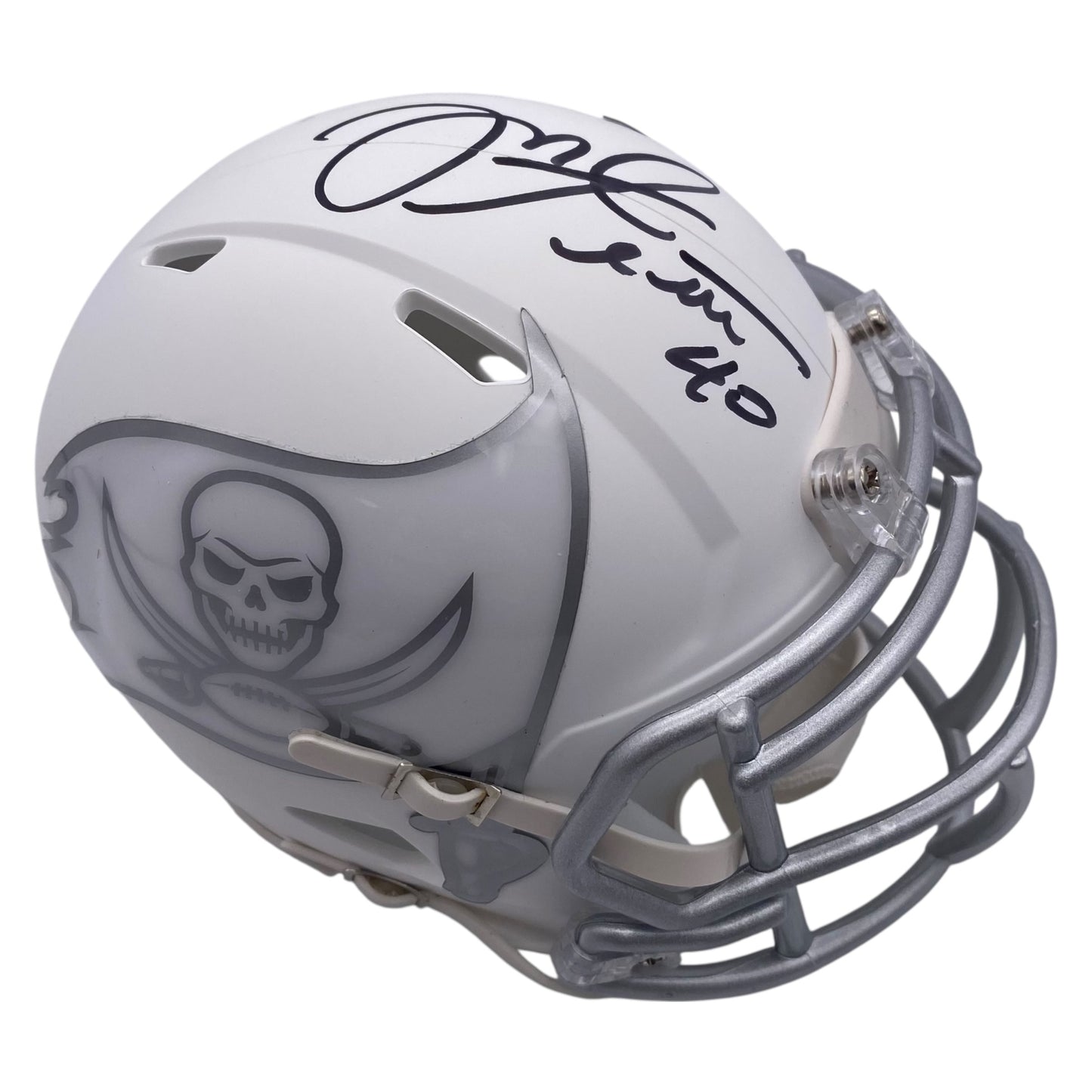 Mike Alstott Signed Tampa Bay Buccaneers Ice Alternate Speed Mini Helmet