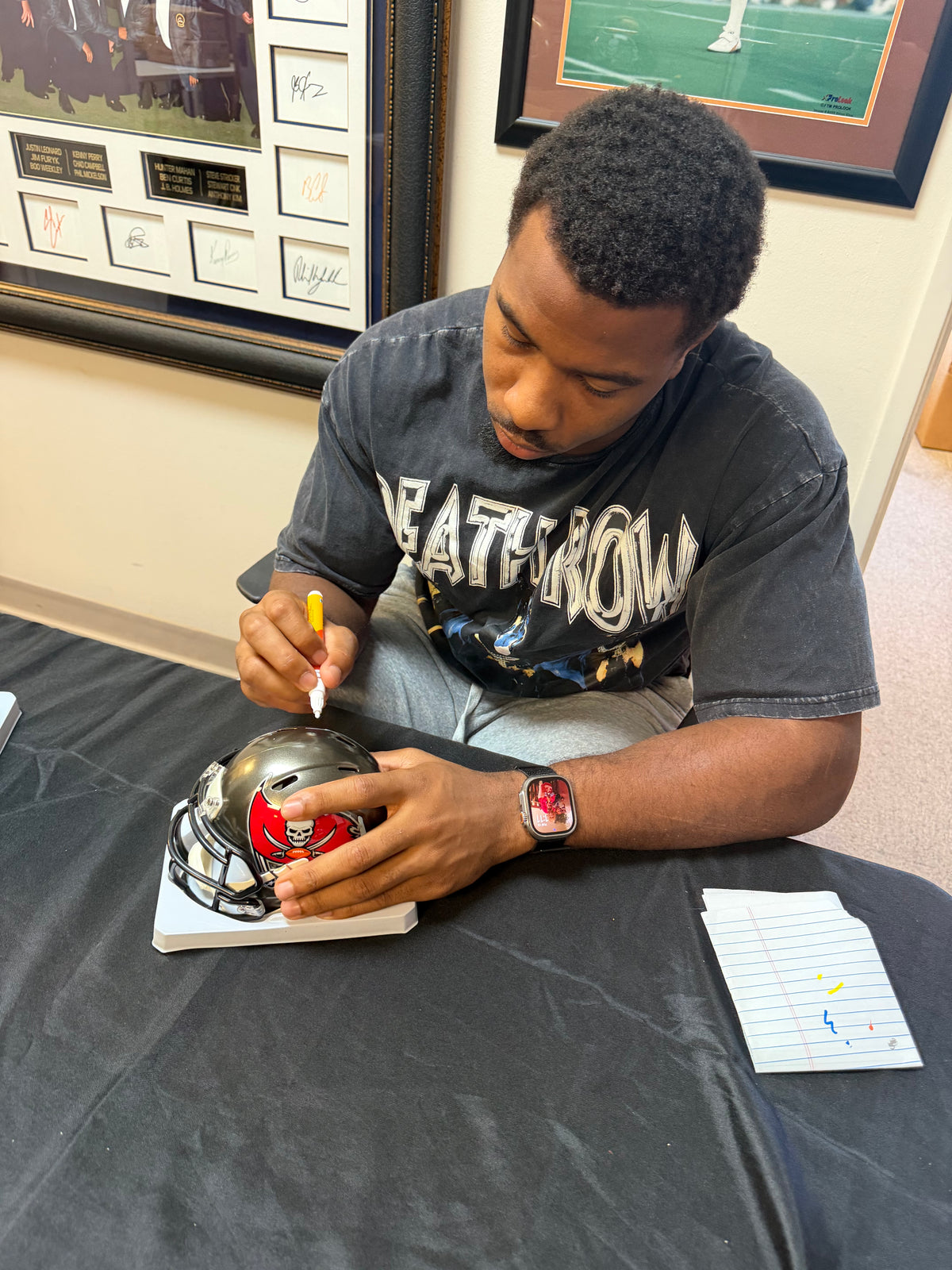 Josiah Trotter Signed Tampa Bay Buccaneers Speed Mini Helmet