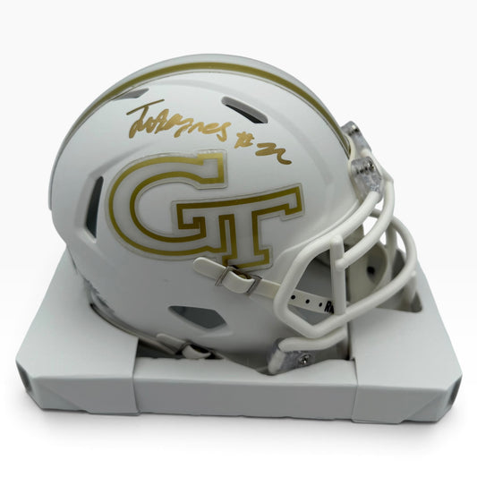 Justice Haynes Signed Georgia Tech Yellow Jackets White Speed Mini Helmet