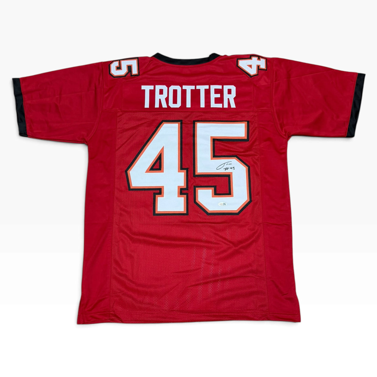 Josiah Trotter Signed Red #45 Stitched Jersey - Tampa Bay Buccaneers LB