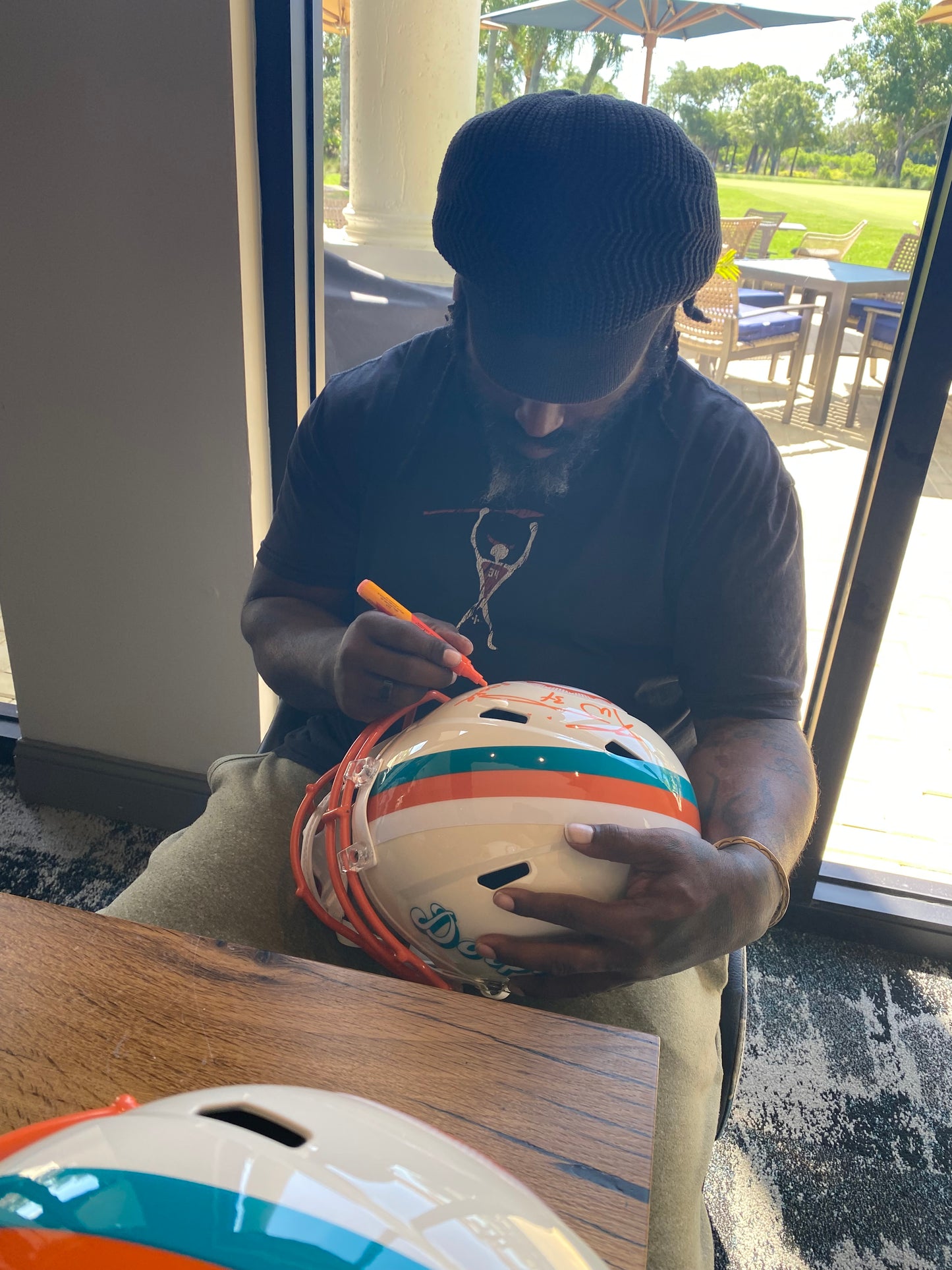 Ricky Williams Signed Miami Dolphins Retro Alternate Full Size Speed Football Helmet