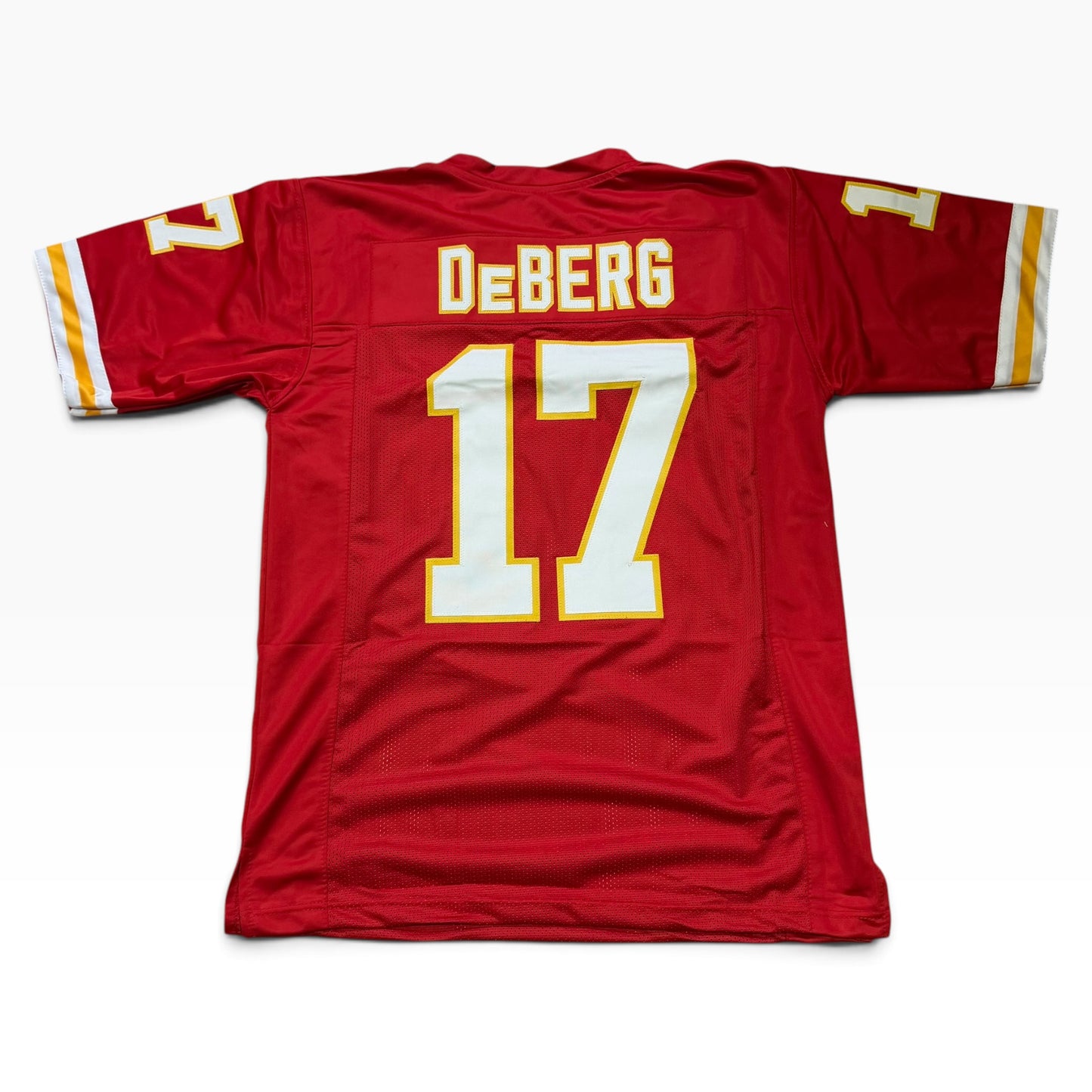 Steve DeBerg Red #17 Signed Stitched Jersey - Kansas City Chiefs QB