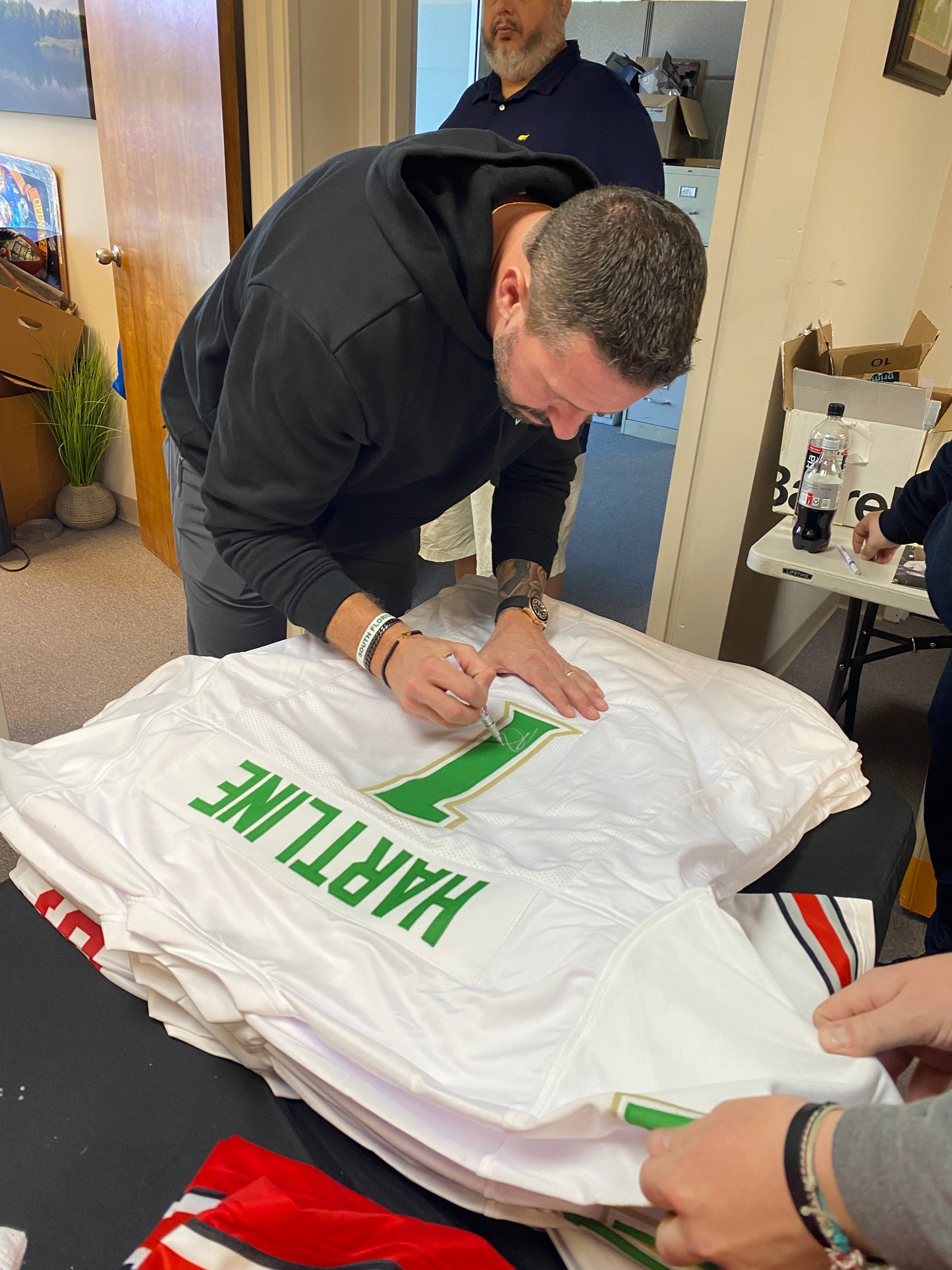 Brian Hartline Signed White #1 Jersey - South Florida USF Bulls Coach