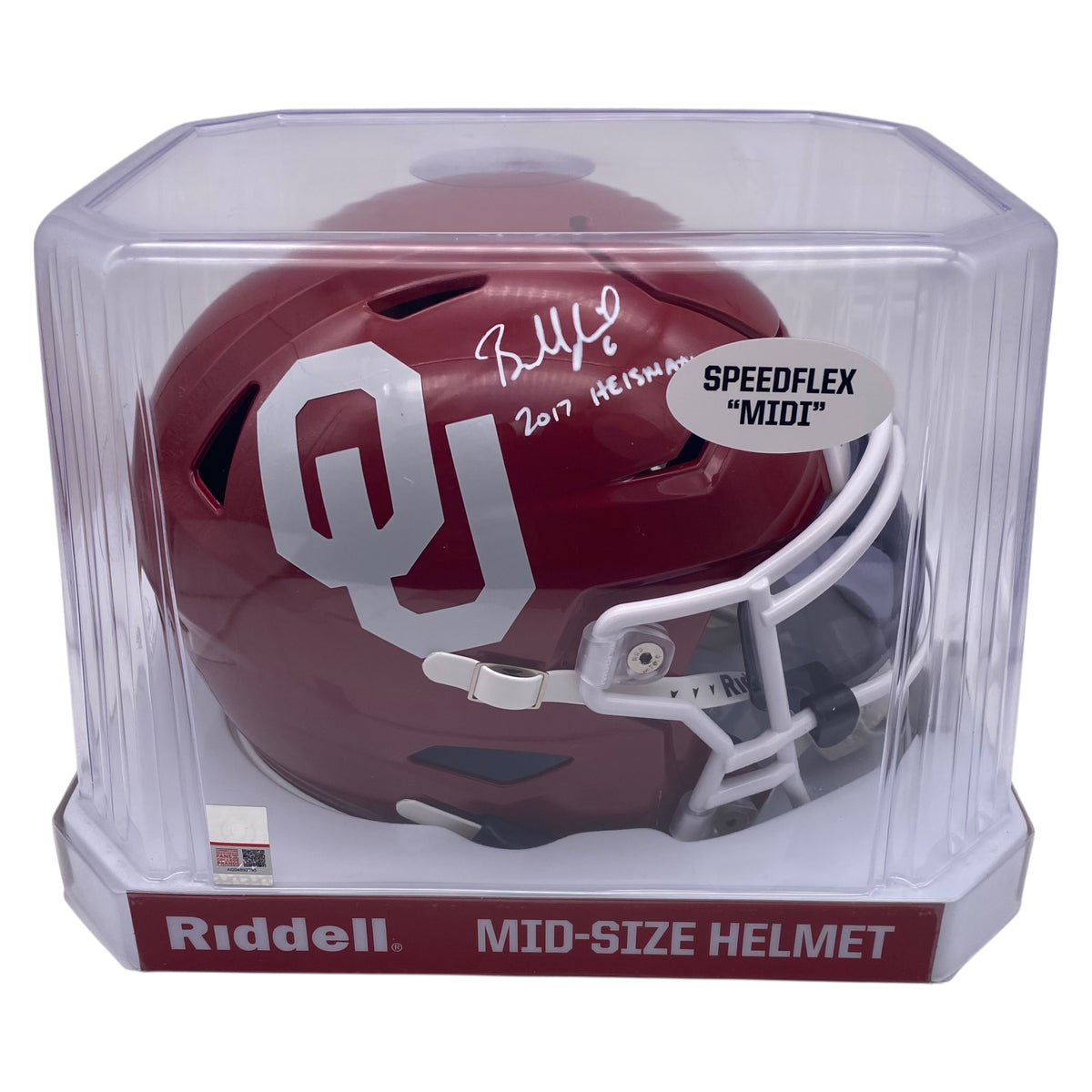 Baker Mayfield Signed Oklahoma Sooners MIDI Mid Size SpeedFlex Helmet