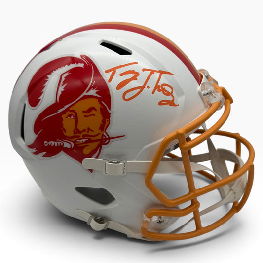 Tez Johnson Signed Tampa Bay Buccaneers Creamsicle Full Size Replica Helmet