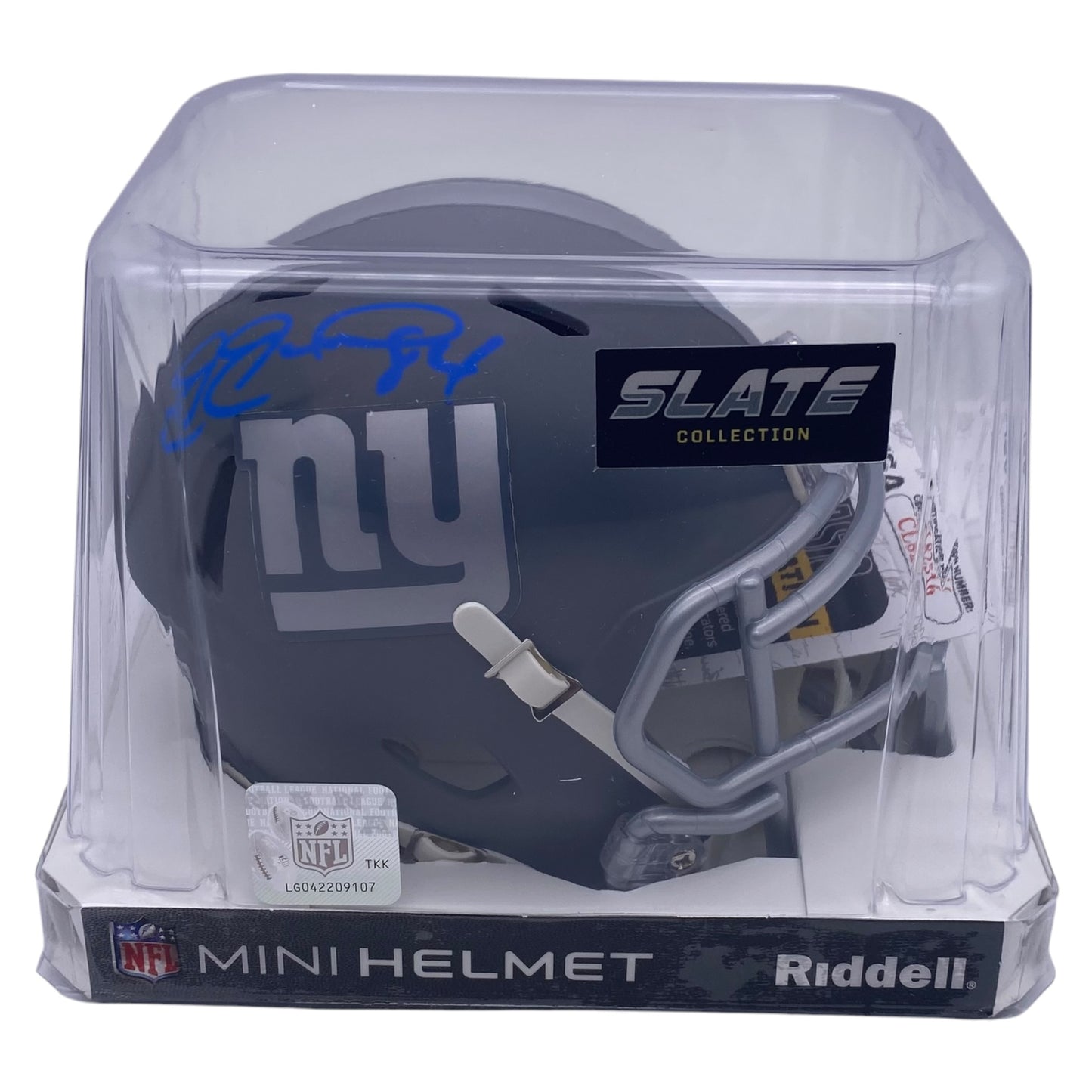 Joe Jurevicius Signed New York Giants Slate Alternate Mini Helmet