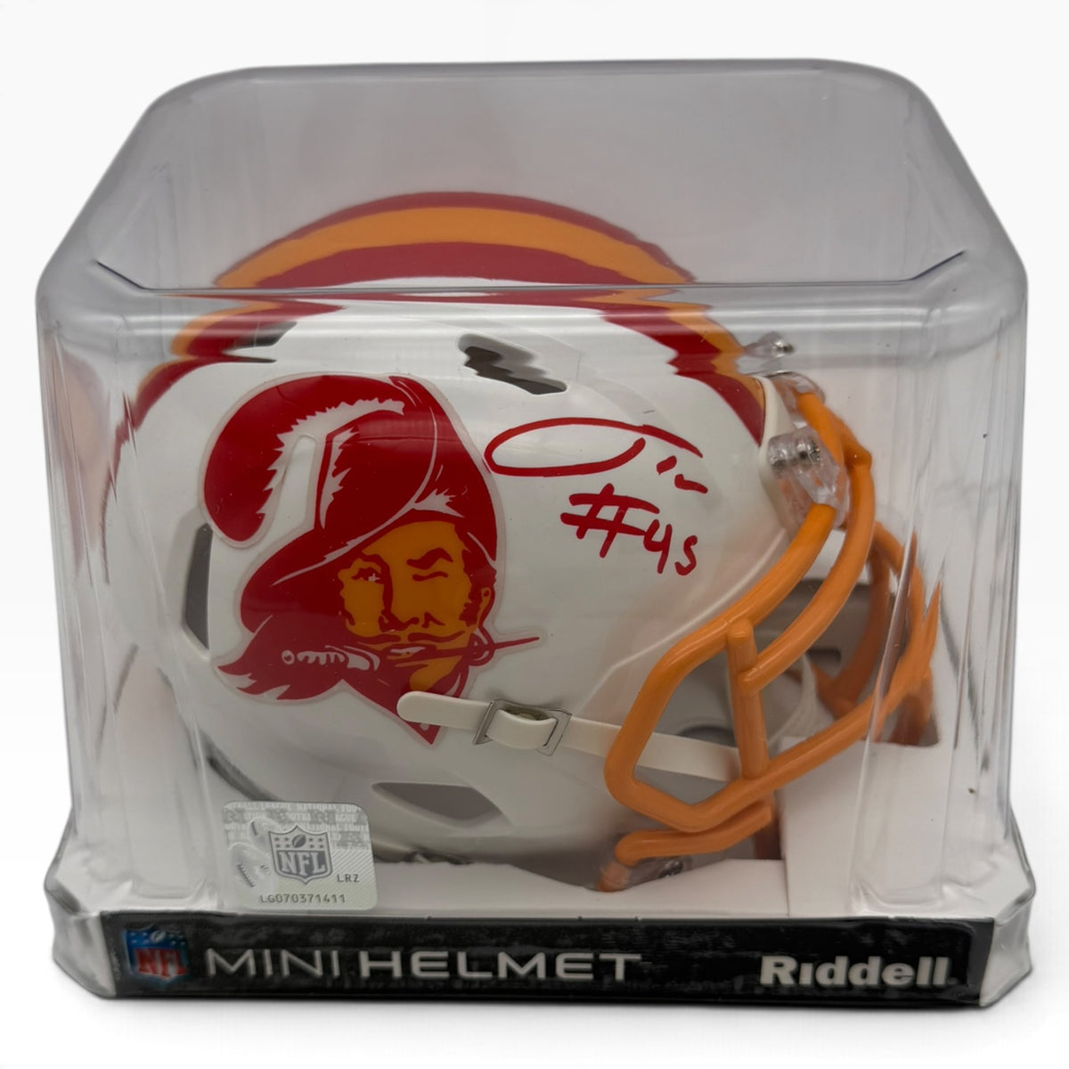 Josiah Trotter Signed Tampa Bay Buccaneers Creamsicle Speed Mini Helmet