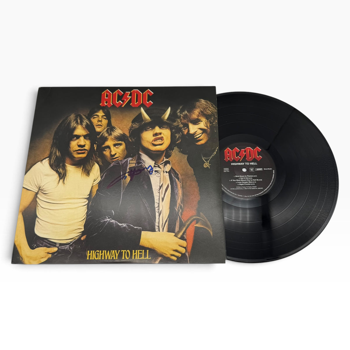 Angus Young AC/DC Highway to Hell Signed Vinyl Record Album Cover