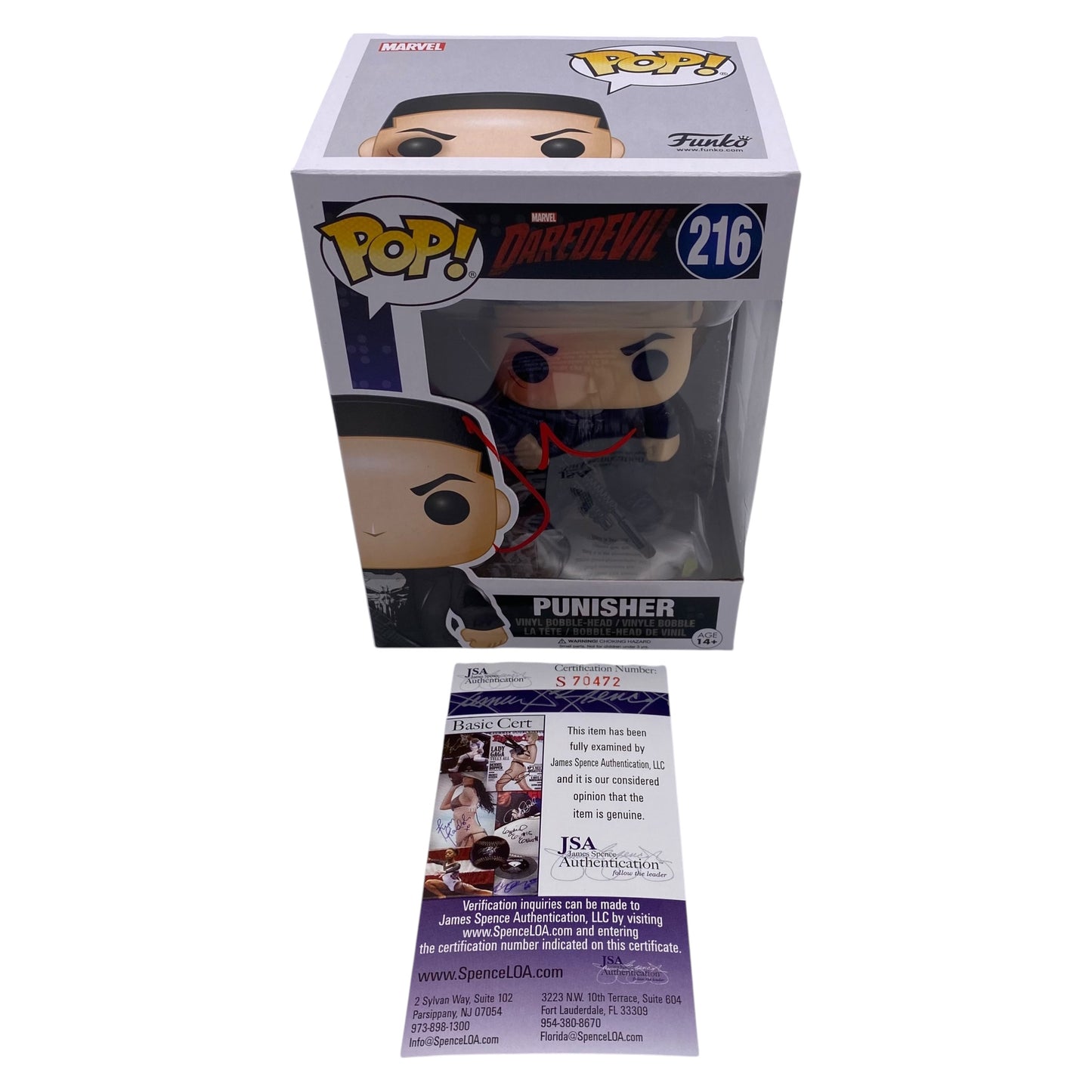 Funko Pop! Punisher Daredevil Marvel #216 Signed by Jon Bernthal