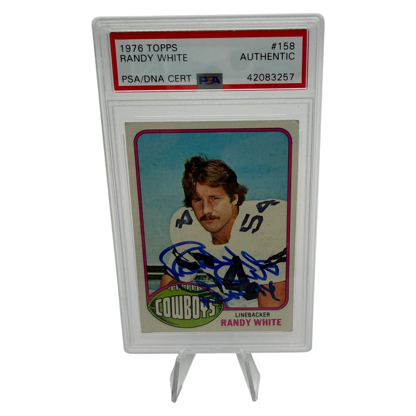 Randy White Signed Dallas Cowboys 1976 Topps Rookie Trading Card PSA/DNA Slabbed