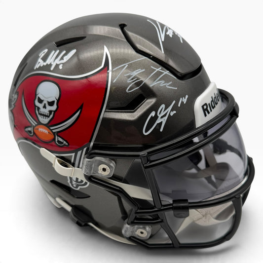 Baker Mayfield, Tez Johnson, Chris Godwin, Kenny Gainwell Signed Tampa Bay Buccaneers SpeedFlex MIDI Mid-Size Football Helmet