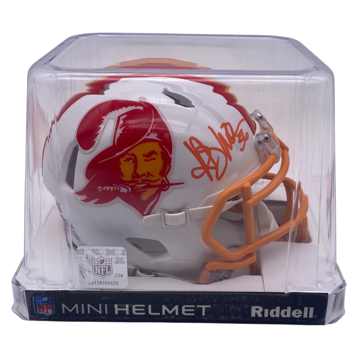Hardy Nickerson Signed Tampa Bay Buccaneers Throwback Mini Speed Football Helmet