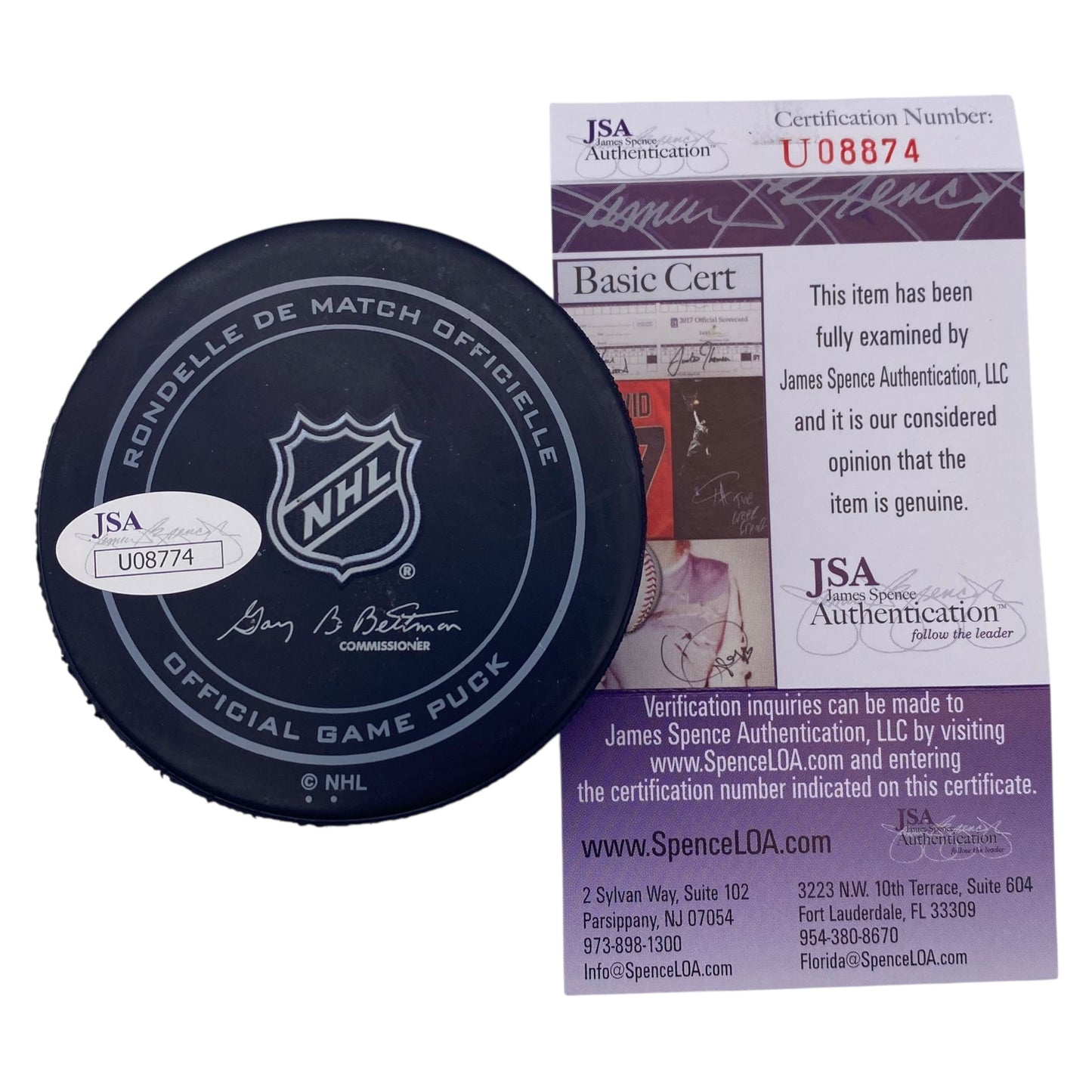 Zach Werenski Signed Columbus Blue Jackets Game Model Puck Team USA Olympics Gold Medal Winner