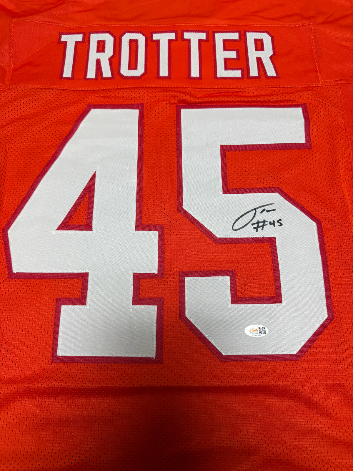 Josiah Trotter Signed Orange Creamsicle #45 Stitched Jersey - Tampa Bay Buccaneers LB