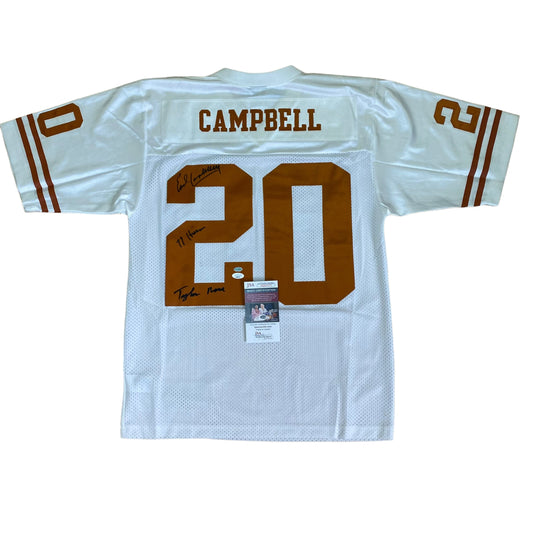 Earl Campbell Signed White #20 Nike Authentic Jersey - Texas Longhorns RB