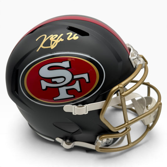 Kaelon Black Signed San Francisco 49ers Black Alternate Full Size Replica Football Helmet